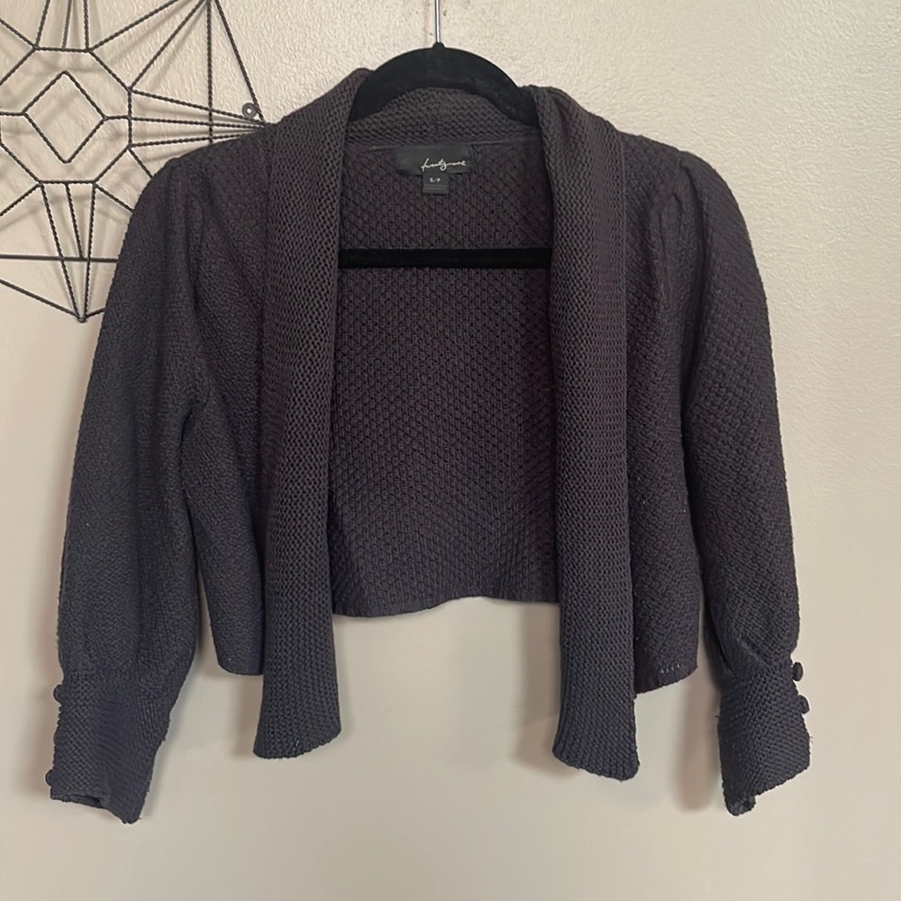 Black bolero style cardigan. Size S.